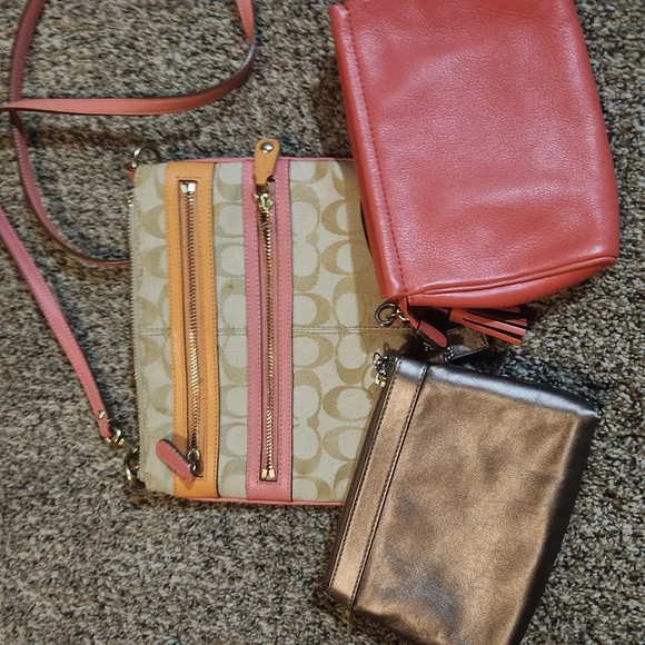 Coach Crossbody Bags in Pink, Cream, and Gold - Picture 2 of 2